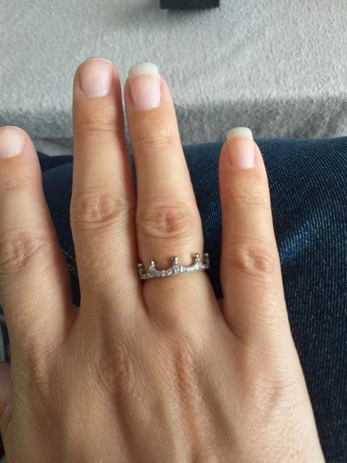 Bague couronne argent 925 taille 54 - photo numéro 2