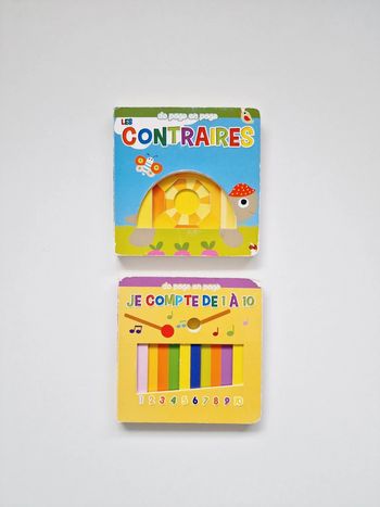De page en page - Lot de 2 livres d'apprentissage cartonnés - Neuf !