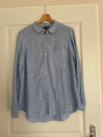 Chemise rayée bleu et blanche Etam