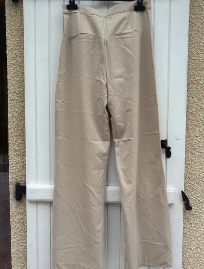 Pantalon large beige