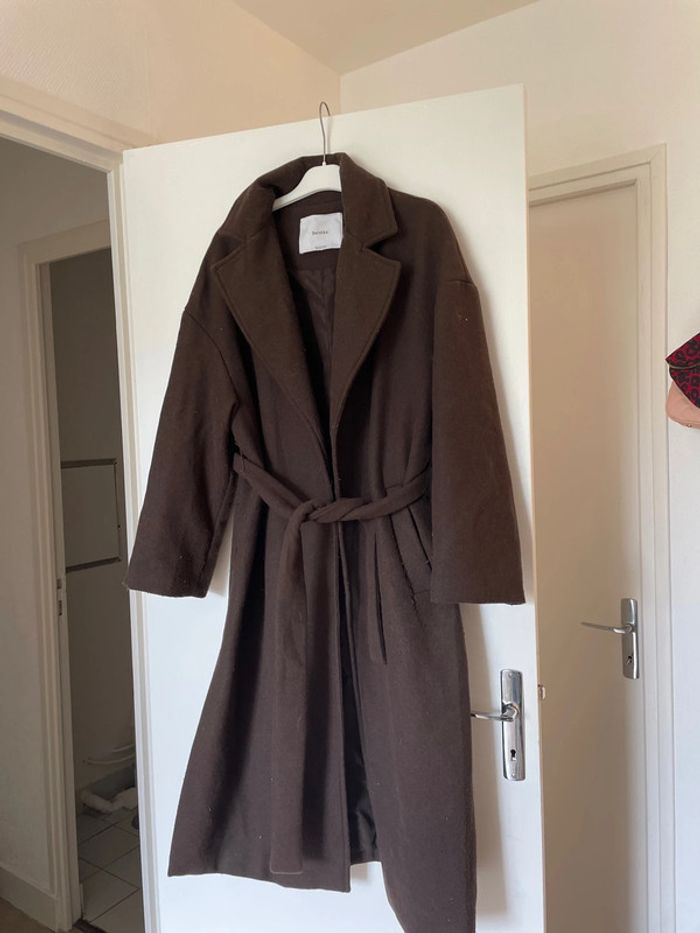 Manteau marron Bershka