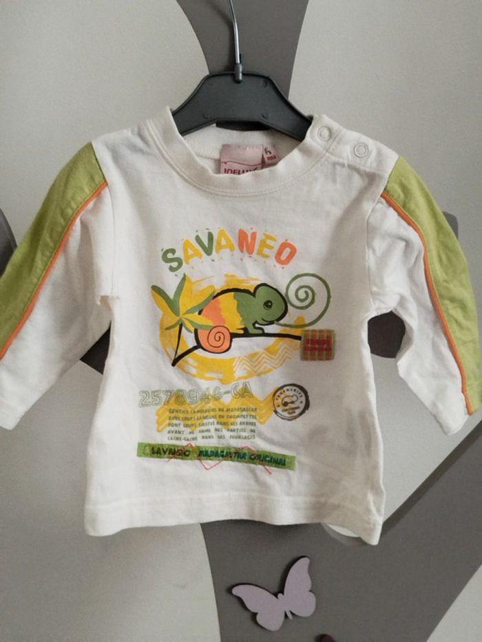 Tee-shirt manches longues blanc imprimé Influx taille 3 mois