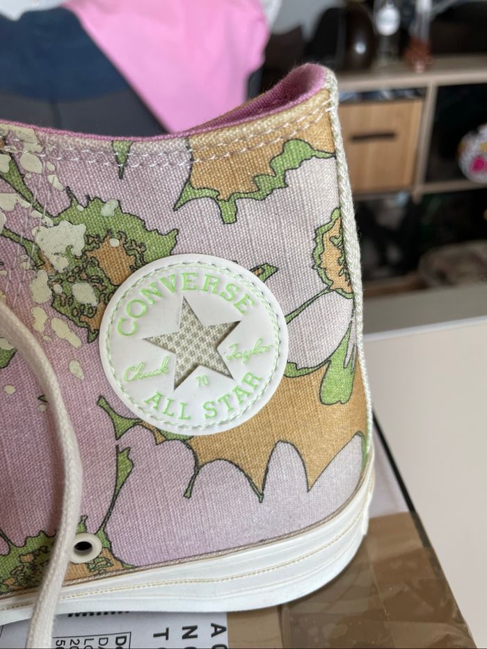 Chaussures  converse fleuries - photo numéro 3