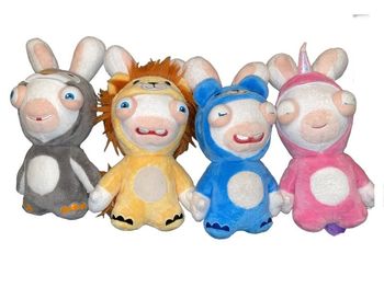 Lot de 3 peluches lapins cretins