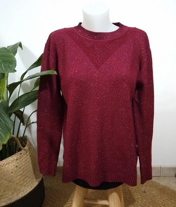 pull bordeaux avec reflet argenté