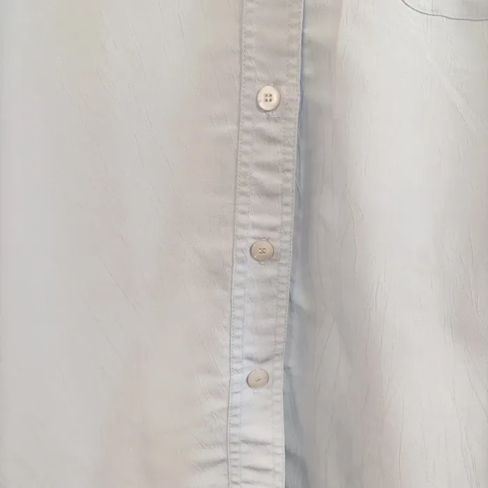 Chemise bleu ciel manches courtes col brodé Les Impeccables T40 fluide et légère A917 - photo numéro 7