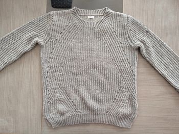 Pull grosses mailles gris