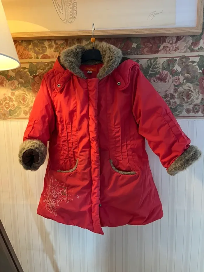 Manteau hiver avec fourrure fille 4 ans