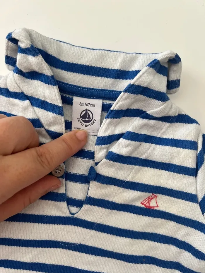 Combishort Petit Bateau marin – 6 mois - photo numéro 2