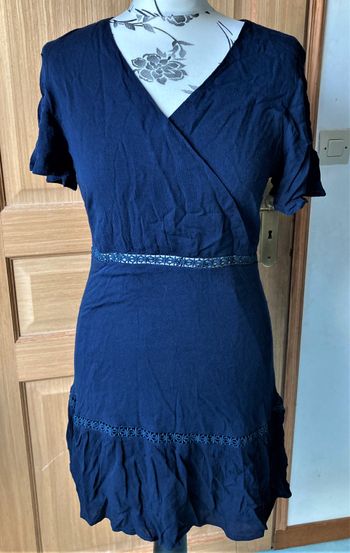 Robe fluide marine dos nu  taille ajourée 38/40