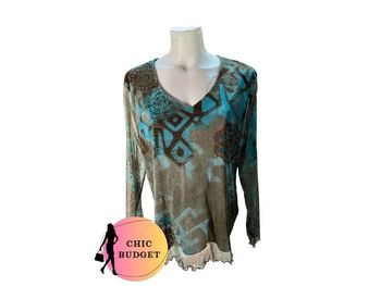 T-Shirt Gris et Bleu - Taille L - Parfait État.