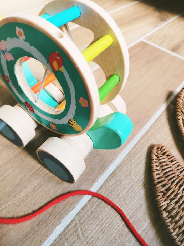 🐌Boîte à formes à tirer escargot en bois - photo numéro 4