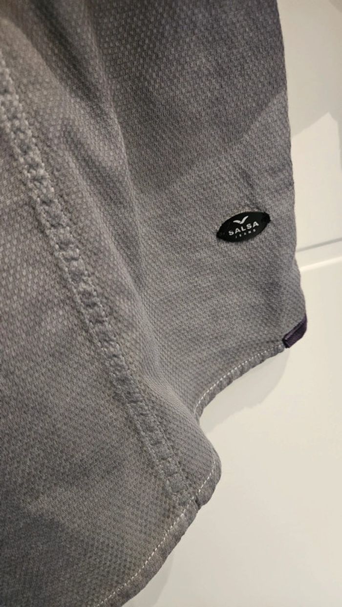 Chemise homme, gris coudes violet, taille M, Salsa Jeans - photo numéro 4