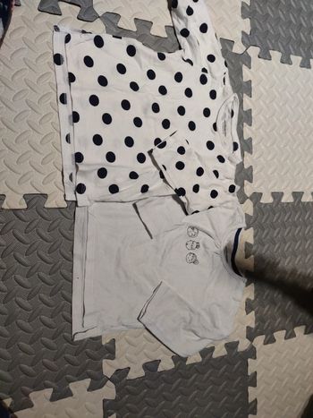 Lot de 2 tee shirt manches longues Vertbaudet 12 mois