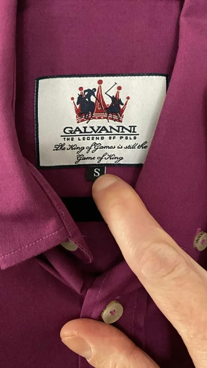 Chemise Violet Galvanni Taille S Homme - photo numéro 2