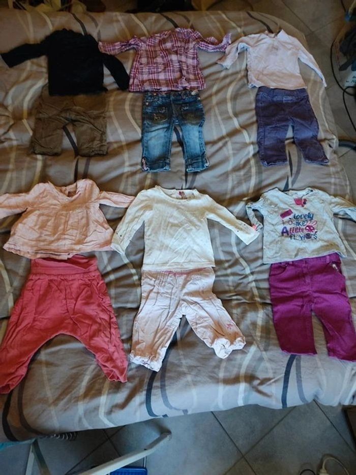 Lot de tee shirt manches longues pantalon 12 mois