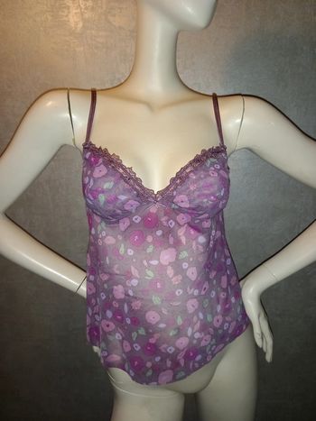 top violet dentelle transparent etam taille 36