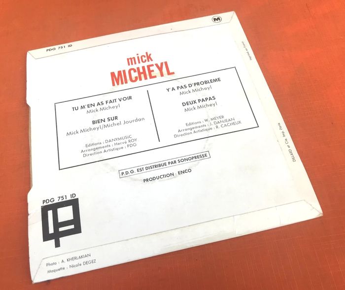 Vinyle 45 tours Mick Micheyl Tu m' en as fait voir PDG 751 ID - photo numéro 3