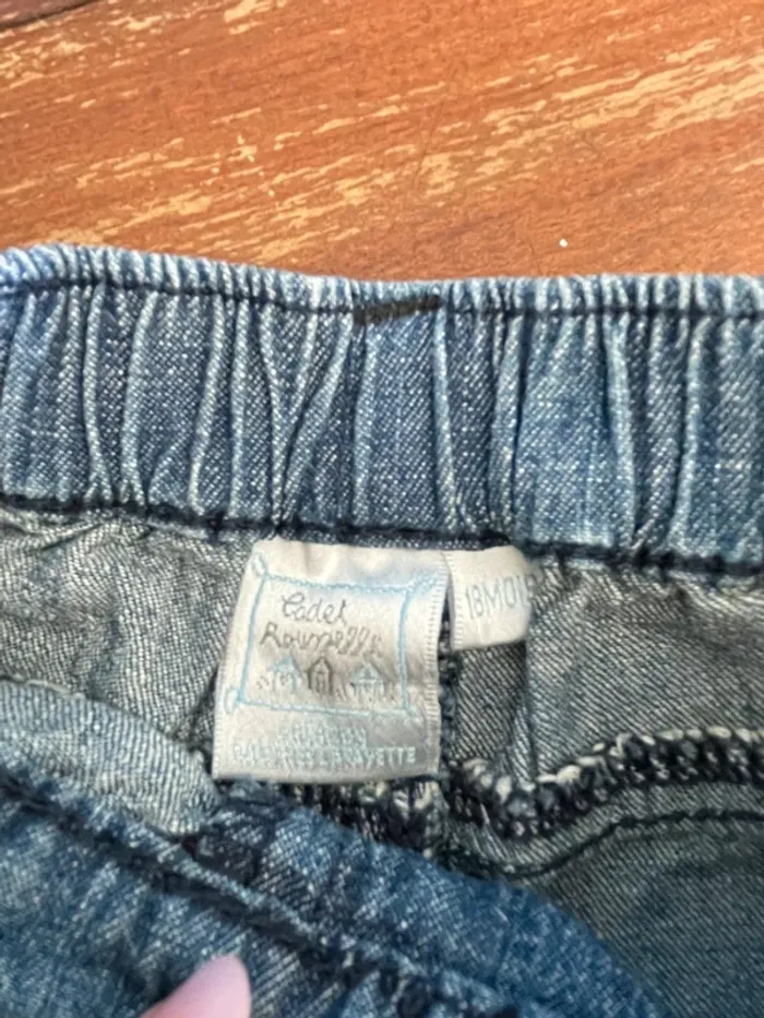 Short en jean bleu avec ceinture Cadet Roussel 18 mois - photo numéro 2