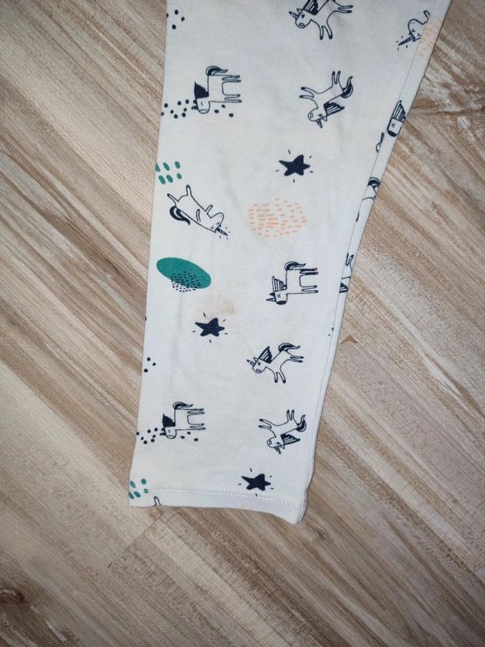 Legging / pantacourt 10 ans fille Gémo blanc avec licornes - photo numéro 2