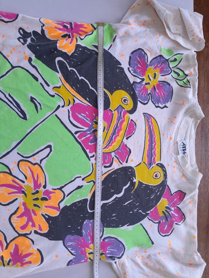 Tee shirt vintage peint a la main toucans Altivo taille l ou xl - photo numéro 7