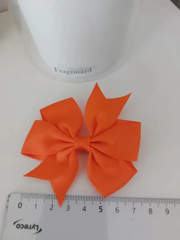 Barrette nœud à pince couleur orange