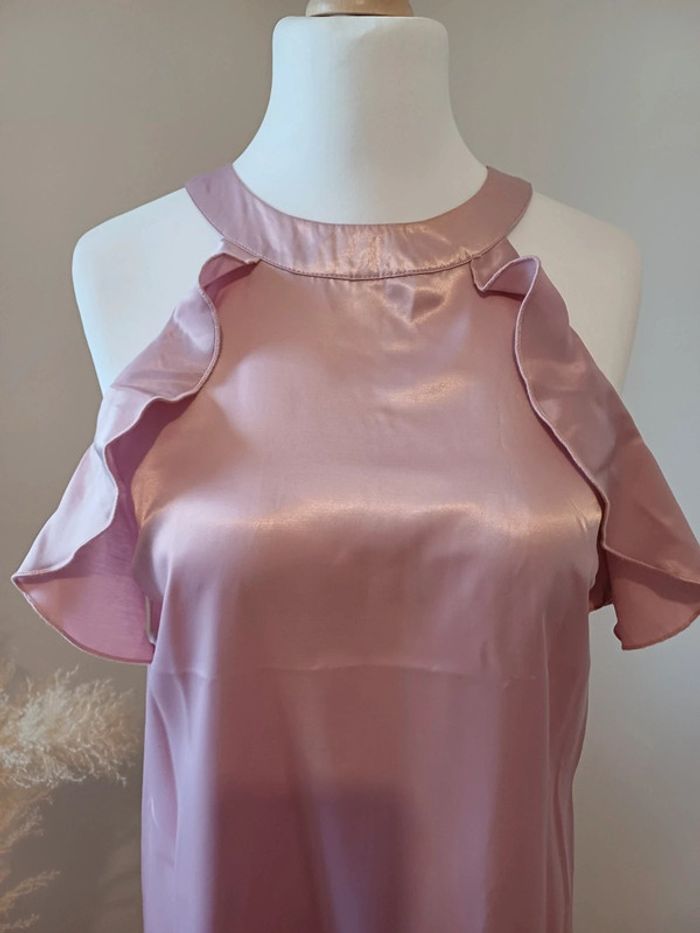 Robe rose satinée chic Reserved YFL taille M 38 - photo numéro 3