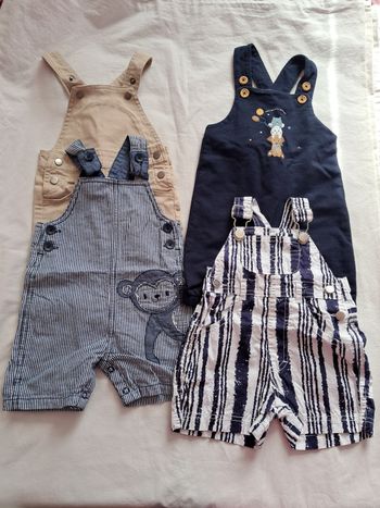 Lot de 4 salopettes short 6 mois