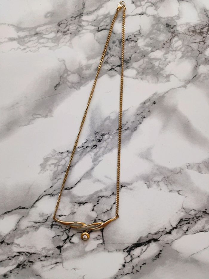 Collier vintage doré et strasse - photo numéro 12