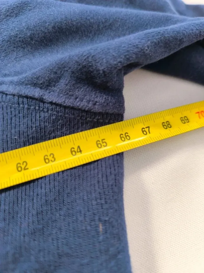 Pull homme 1/4 zippé Ralph Lauren taille XL Bleu avec col rayé jaune - photo numéro 11