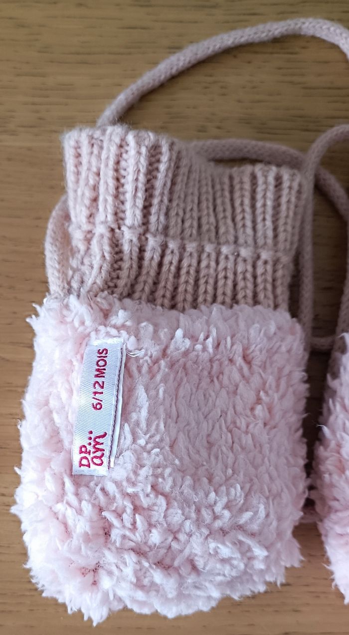 Gants moufles DPAM 6/12 mois en laine doublés polaire - photo numéro 4
