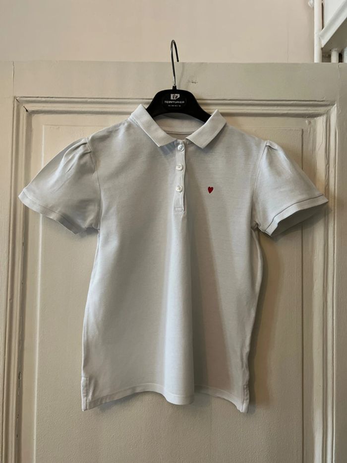 Polo manches courtes piqué de coton broderie cœur 12 ans - Monoprix Teens