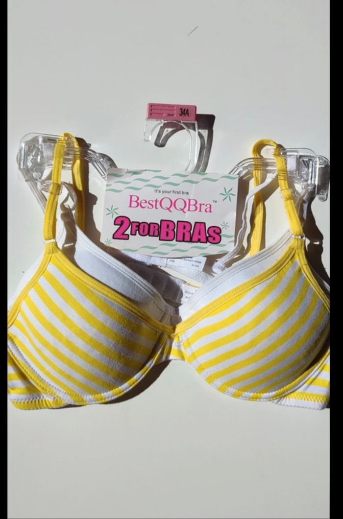 Lot de 2 soutiens-gorge pour adolescentes 70A-75A
