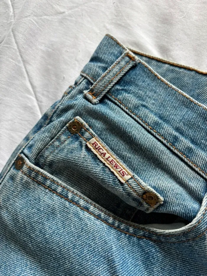Jean vintage Rica Lewis RL70 relaxed fit droit regular straight bleu clair taille 50/2XL 90s homme - photo numéro 9