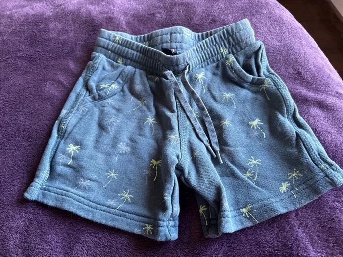 Bermuda short en molleton bleu imprimé palmiers kiabi 3 ans - photo numéro 3