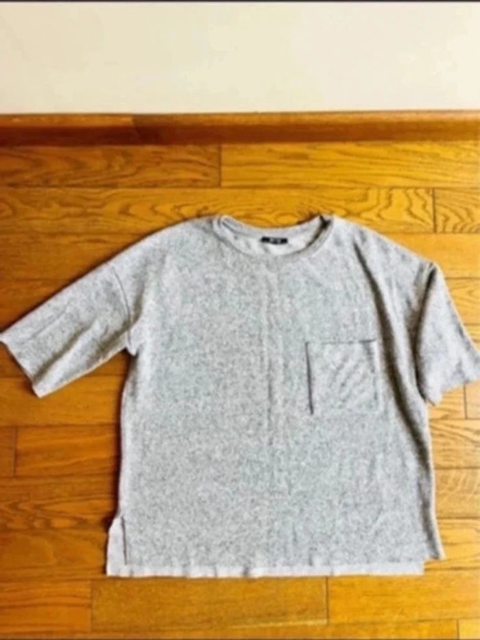 Sublime pull manches mi longues gris Zara taille S doux molletonné - photo numéro 3