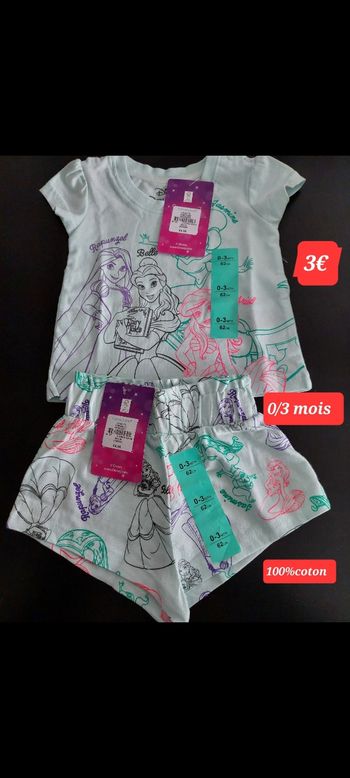 short et haut reine des neiges fille 0/3 mois