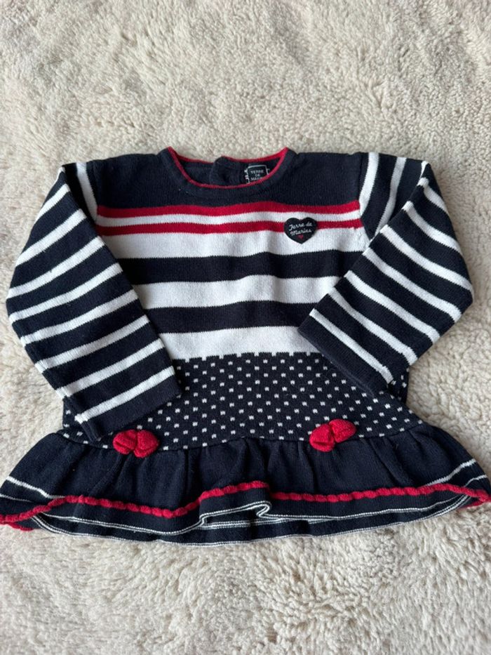 👚lot de 3 pulls - bébé fille - 6 mois - terre de marin - Kiabi- très bon état - photo numéro 2