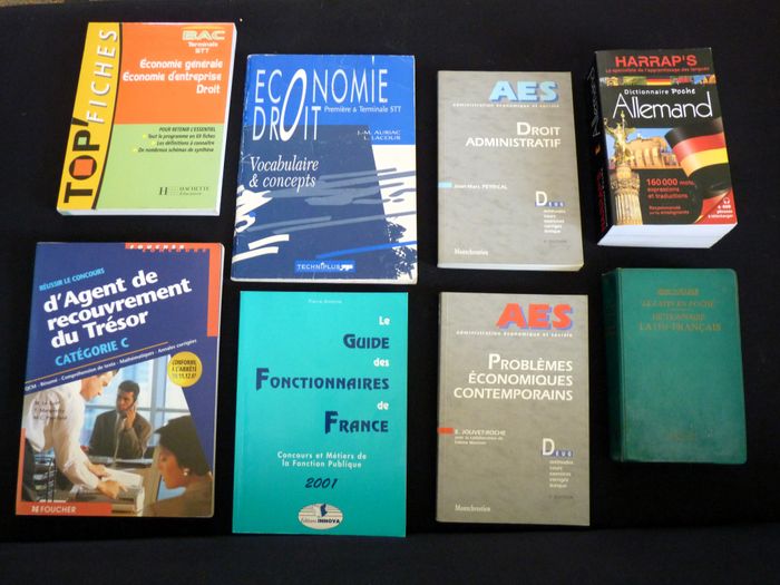 Lot livres scolaires droit AES Allemand latin preparation concours TBE