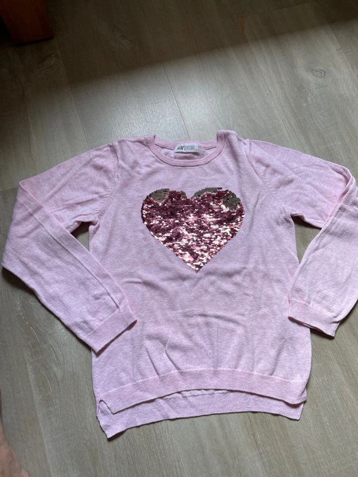 Pull rose 8/10 ans