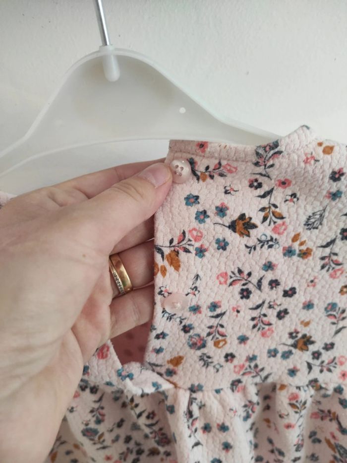 Robe d'hiver rose à fleurs 12/18 mois - photo numéro 5