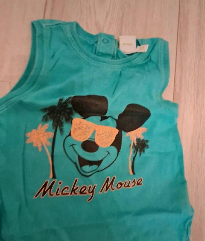 Lot de 2 barboteuses et 1 short garçon taille 6 mois Mickey Disney - photo numéro 3