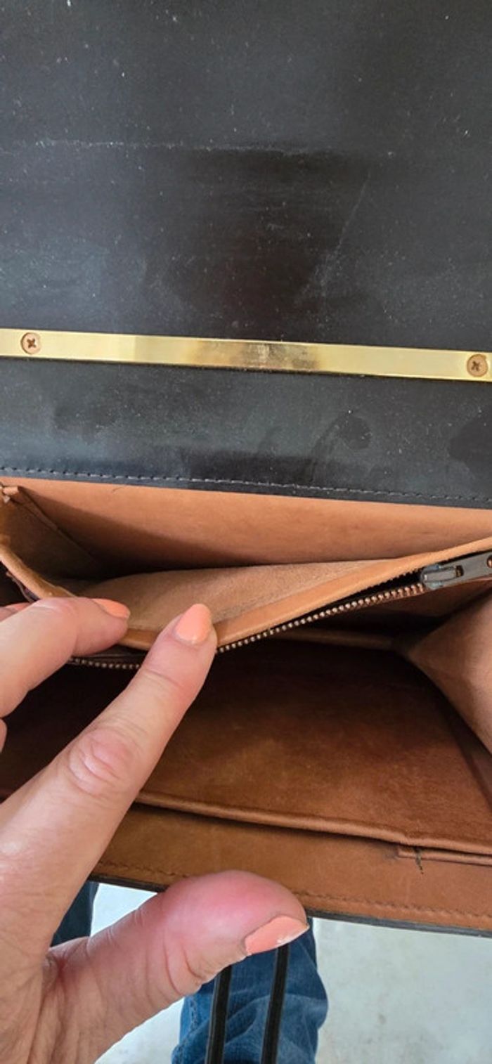 Petit Sac Vintage en Cuir Box-Calf années 1960-1970 - photo numéro 7
