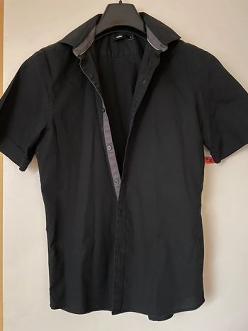 Chemise manches courtes, homme noir