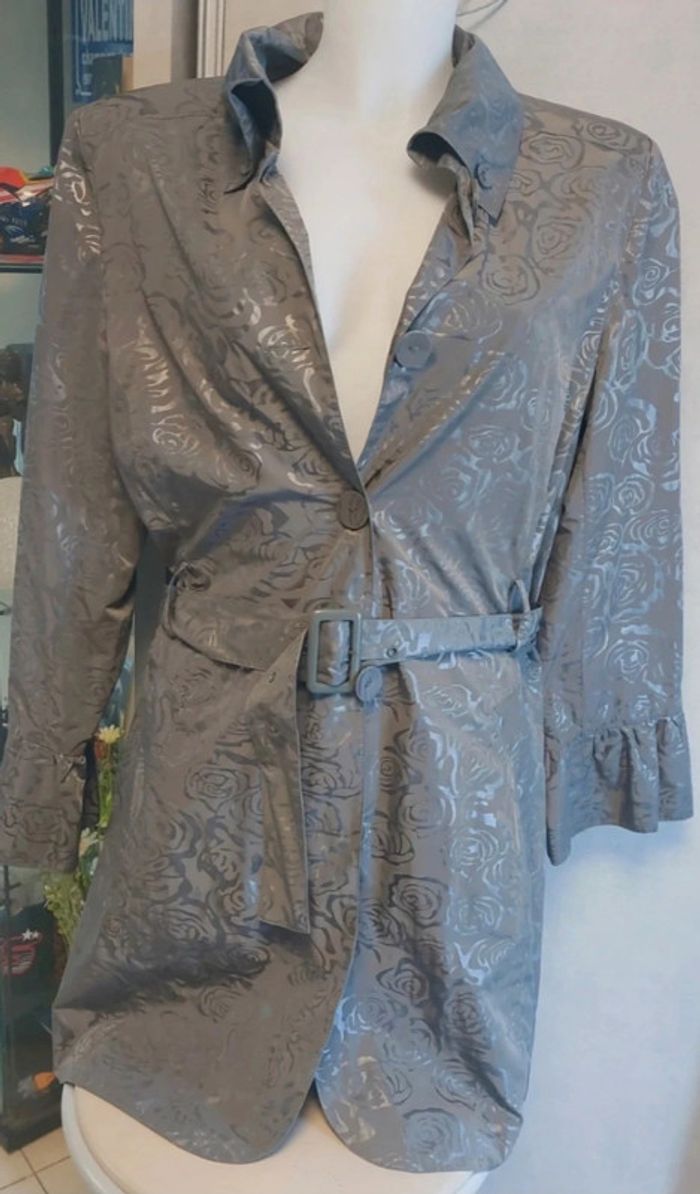 Parka trenchs gris métallique jacqueline riu vintage