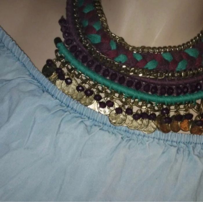 Robe épaules dénudée 👗 bleu ciel - Taille XS - Pimkie - photo numéro 6
