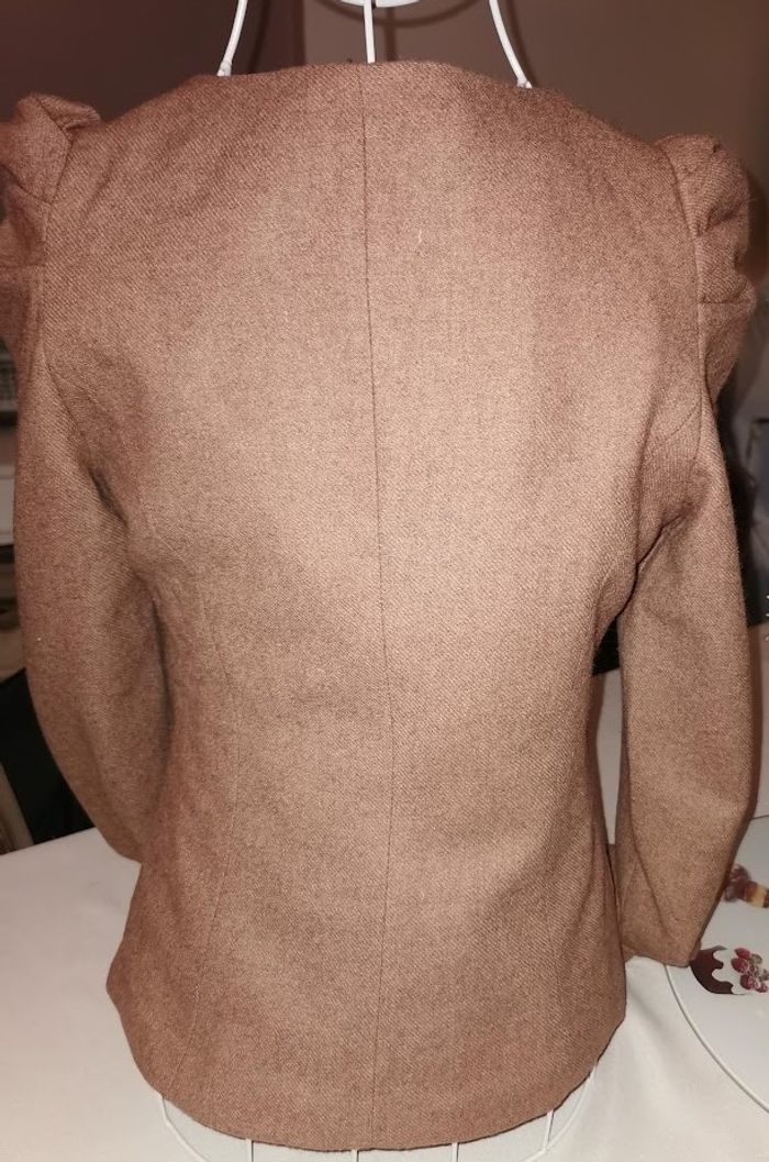 Veste Courte Chic Camel Épaules Structurées – Tissu Texturé/Tweed - photo numéro 4