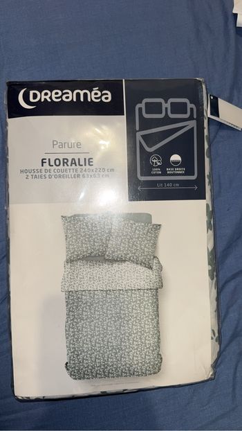 Parure Floralie housse de couette 220x240 et 2 taie oreiller