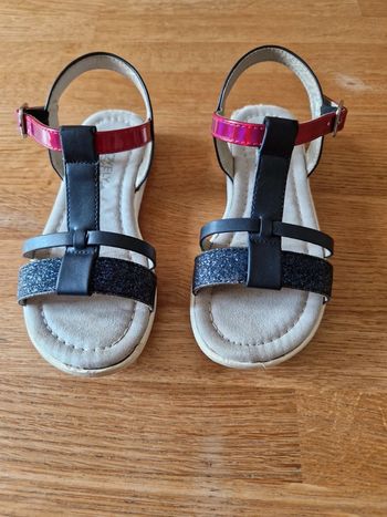 Sandales rose / marine paillettes taille 29