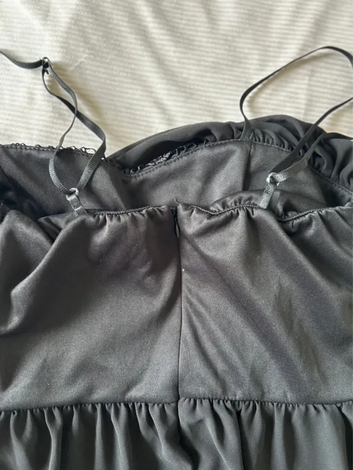 Robe longue de soirée noire, taille L dentelle - photo numéro 7